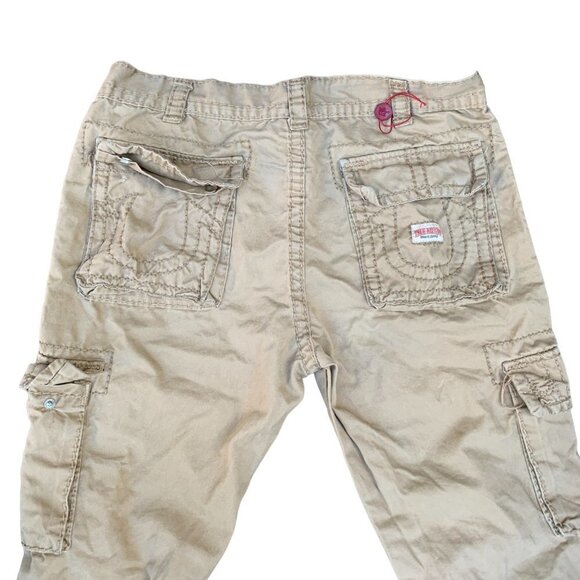 VINTAGE True Religion Cargo Pants Size 34 Brown - Picture 1 of 8